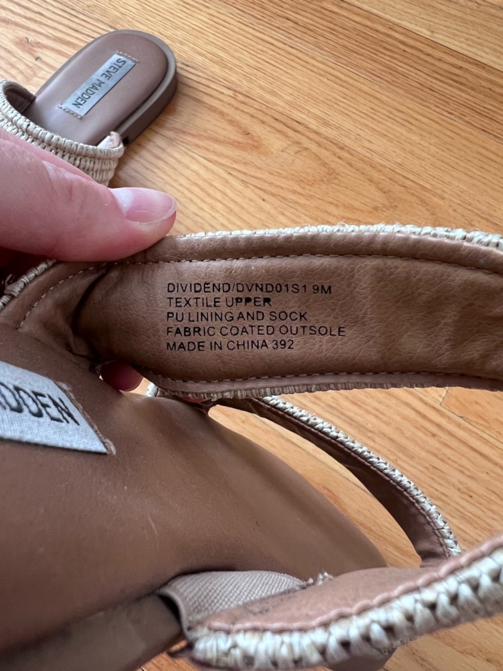 Steve Madden Neutral Woven Double-Strap Slide Sandals - Picture 3 of 3